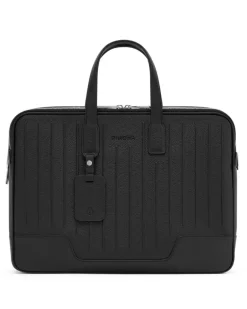 Never Still - Leder Aktentasche in Schwarz