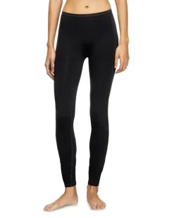 Nylon-Leggings mit ovalem Cut-out am Rücken - Hosen - Damen - Schwarz