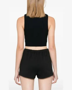 Oberteil mit Logo-Print - Schwarz