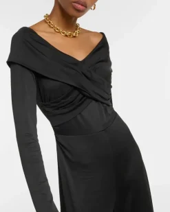 Off-Shoulder-Jumpsuit Lucien aus Jersey Schwarz