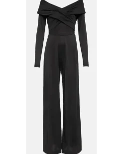 Off-Shoulder-Jumpsuit Lucien aus Jersey Schwarz