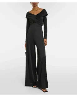 Off-Shoulder-Jumpsuit Lucien aus Jersey Schwarz