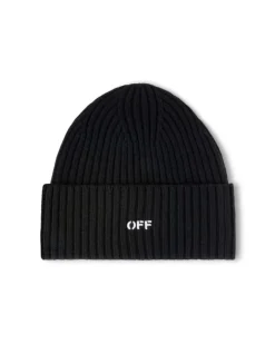 OFFSTAMP LÄSSIGER STRICKBEANIE Schwarz