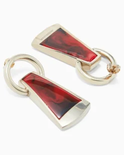Ohrringe aus Metall und Kunstharz Rot