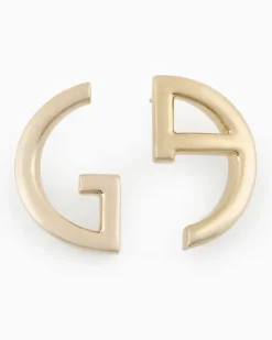 Ohrringe in Form eines GA-Logos Goldfarben