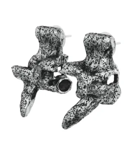 Ohrstecker in silberfarben mit Nieten - Ohrringe - Unisex - Grau