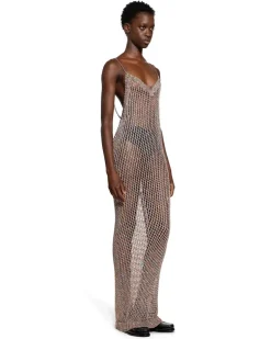 Openwork Long Crochet Slip Dress Multicolor