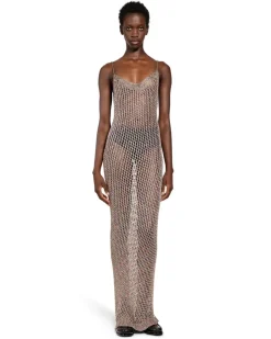 Openwork Long Crochet Slip Dress Multicolor