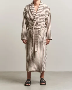 Organic Terry Classic Bathrobe Kodiak Stripes Weiß