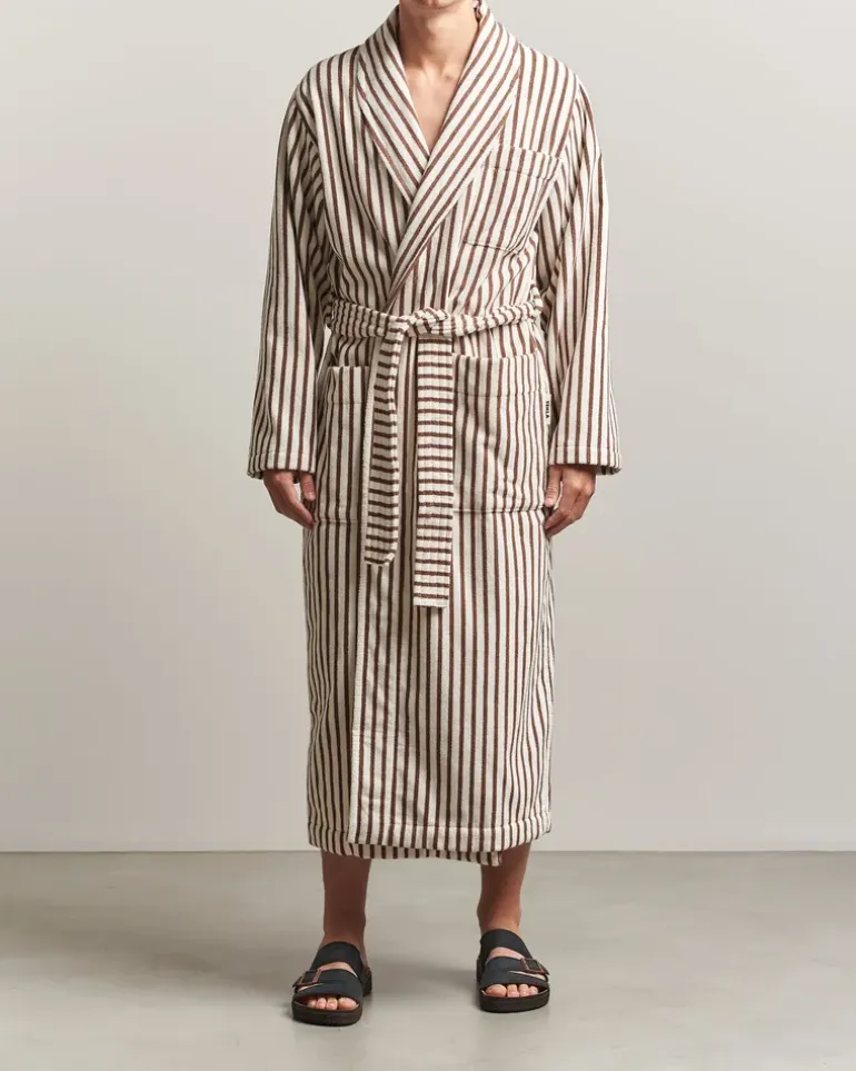Organic Terry Classic Bathrobe Kodiak Stripes Weiß