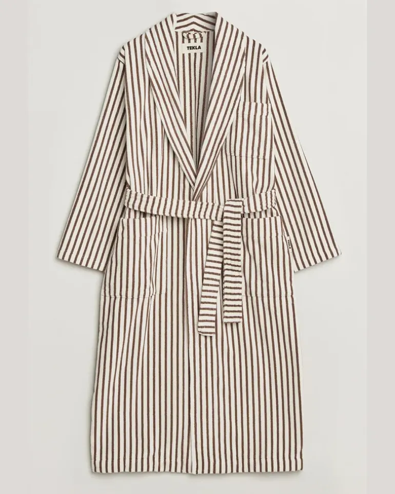 Organic Terry Classic Bathrobe Kodiak Stripes Weiß