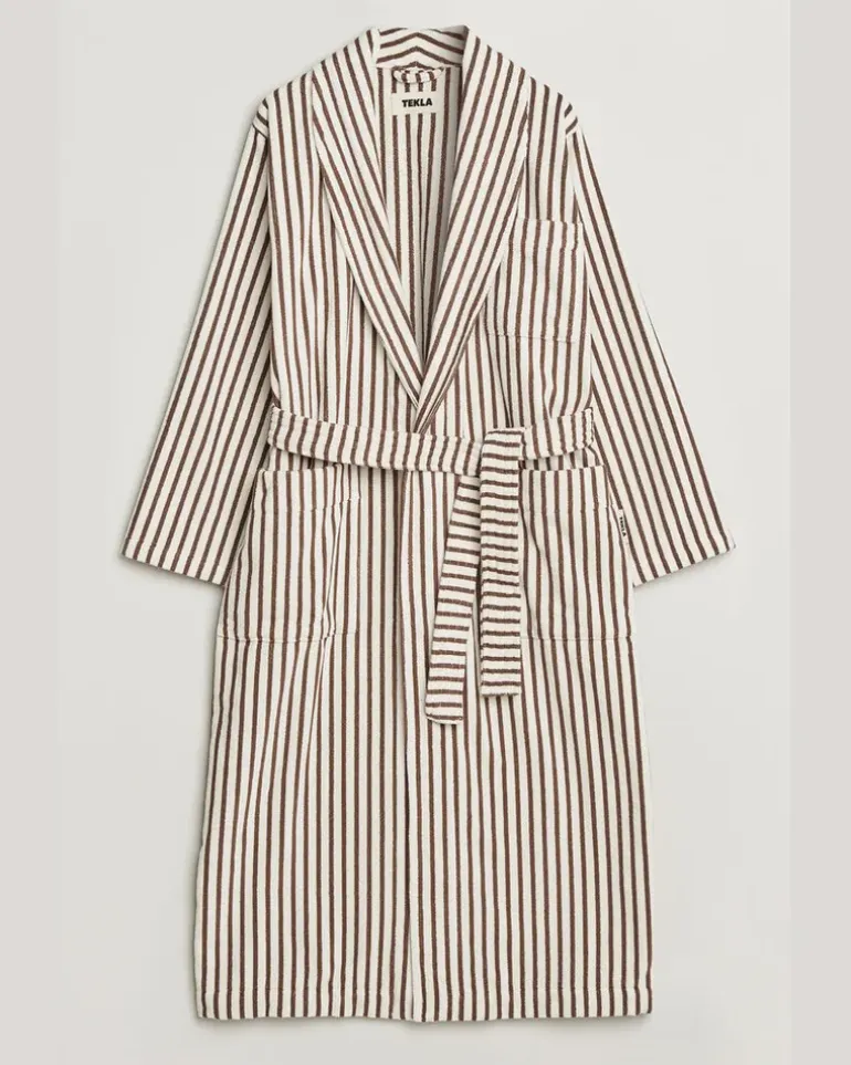 Organic Terry Classic Bathrobe Kodiak Stripes Weiß