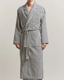 Organic Terry Classic Bathrobe Sailor Stripes Weiß