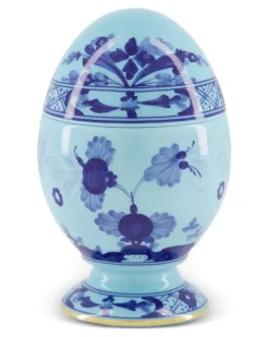 Oriente Italiano Eierbecher mit Blumenprint - Blau