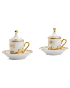 Oriente Italiano Kaffeeservice mit Blumen - Weiß