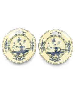 Oriente Italiano Suppenteller mit Blumen-Print (2er-Set) - Gelb