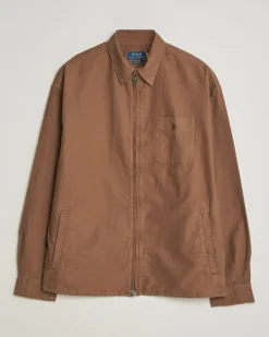 Osaca Oxford Zip Overshirt Chestnut Braun