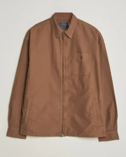 Osaca Oxford Zip Overshirt Chestnut Braun
