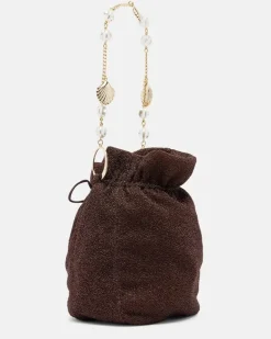 Oséree Bucket-Bag Lumière Small mit Kristallen Braun