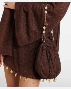 Oséree Bucket-Bag Lumière Small mit Kristallen Braun