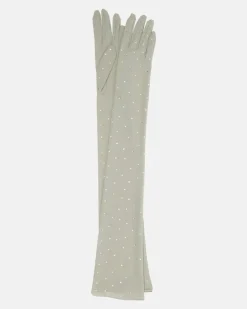 Oséree Verzierte Handschuhe aus Mesh Grau