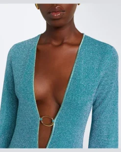 Oséree Verzierter Kaftan Lumière Blau