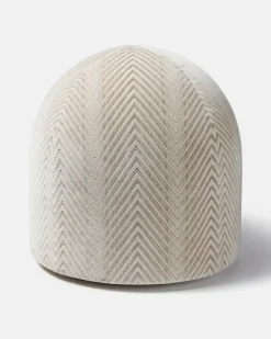Outdoor-Hocker Ziggy aus Samt Weiß