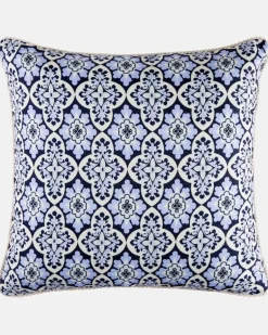 Outdoor-Kissen Palazzo Blue aus Baumwolle Blau