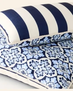 Outdoor-Kissen Palazzo Blue aus Baumwolle Blau