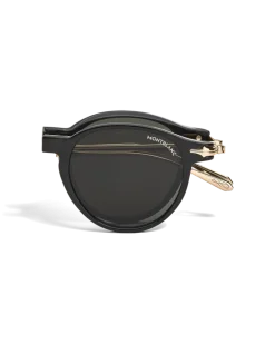 Ovale, faltbare Sonnenbrille mit schwarzem Spritzgussrahmen - - Eingespritzt - MB135569 - Sonnenbrillen