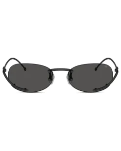 Ovaler Modell Brille - Sonnenbrille - Unisex - Schwarz