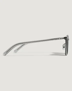 Ovale Sonnenbrille mit grauem Acetatrahmen - - Kunststoff im Spritzgussverfahren - MB135565 - Sonnenbrillen
