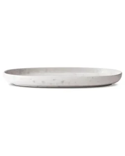 Ovale Terra Servierplatte (15cm x 3cm x 23cm) - Weiß
