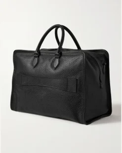 Overnight Full-Grain Leather Weekend Bag Black