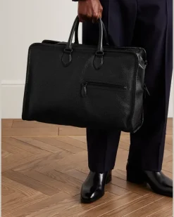 Overnight Full-Grain Leather Weekend Bag Black