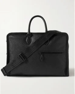 Overnight Full-Grain Leather Weekend Bag Black