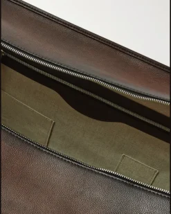 Overnight Scritto Venezia Softy Leather Weekend Bag Brown