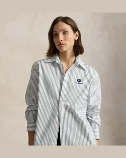 Oversize-Fit Baumwollhemd Wimbledon White