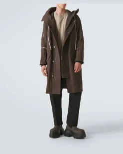 Oversize-Mantel aus Baumwolle Braun