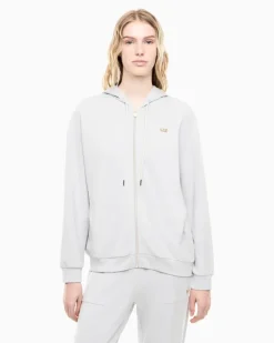 Oversize-Sweatjacke Core Lady Relax mit einer Kapuze Grau