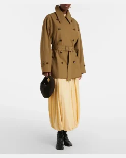 Oversize-Trenchcoat aus Baumwolle GrüN