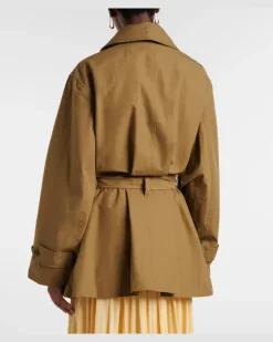 Oversize-Trenchcoat aus Baumwolle GrüN