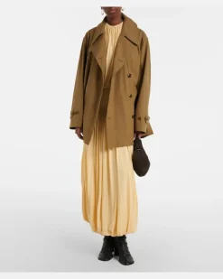 Oversize-Trenchcoat aus Baumwolle GrüN