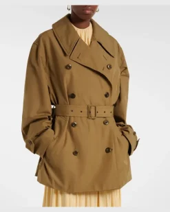 Oversize-Trenchcoat aus Baumwolle GrüN