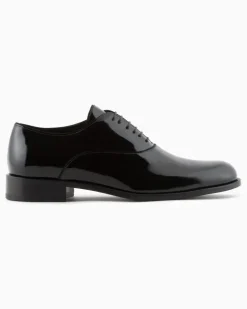 Oxfords aus Lackleder Schwarz