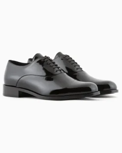 Oxfords aus Lackleder Schwarz