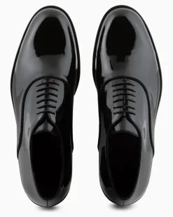 Oxfords aus Lackleder Schwarz