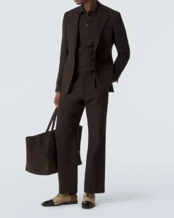 Oxford-Schuhe Greggery aus Samt, Twill und Leder Braun
