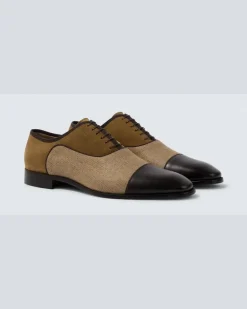Oxford-Schuhe Greggery aus Samt, Twill und Leder Braun