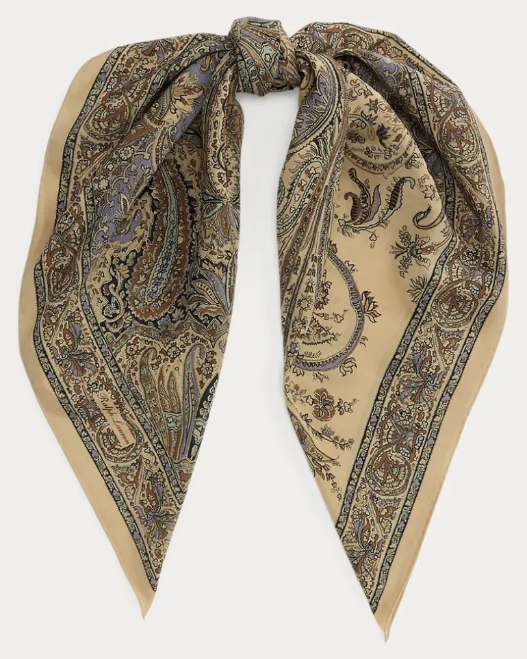 Paisley-Tuch aus Crêpe de Chine White